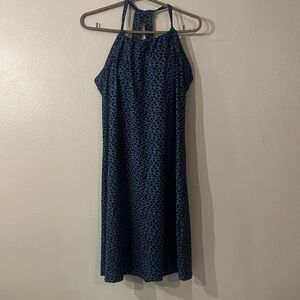 Eddie Bauer Harmoney Athletic Dress Womens S Blue Black Halter Sundress Outdoor